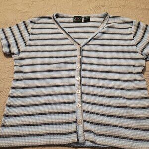 Vintage 90s American Outpost Striped Short Sleeve